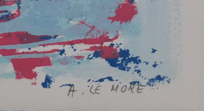 Arlette LE MORE : Les reflets sur l'eau, Sérigraphie originale signée