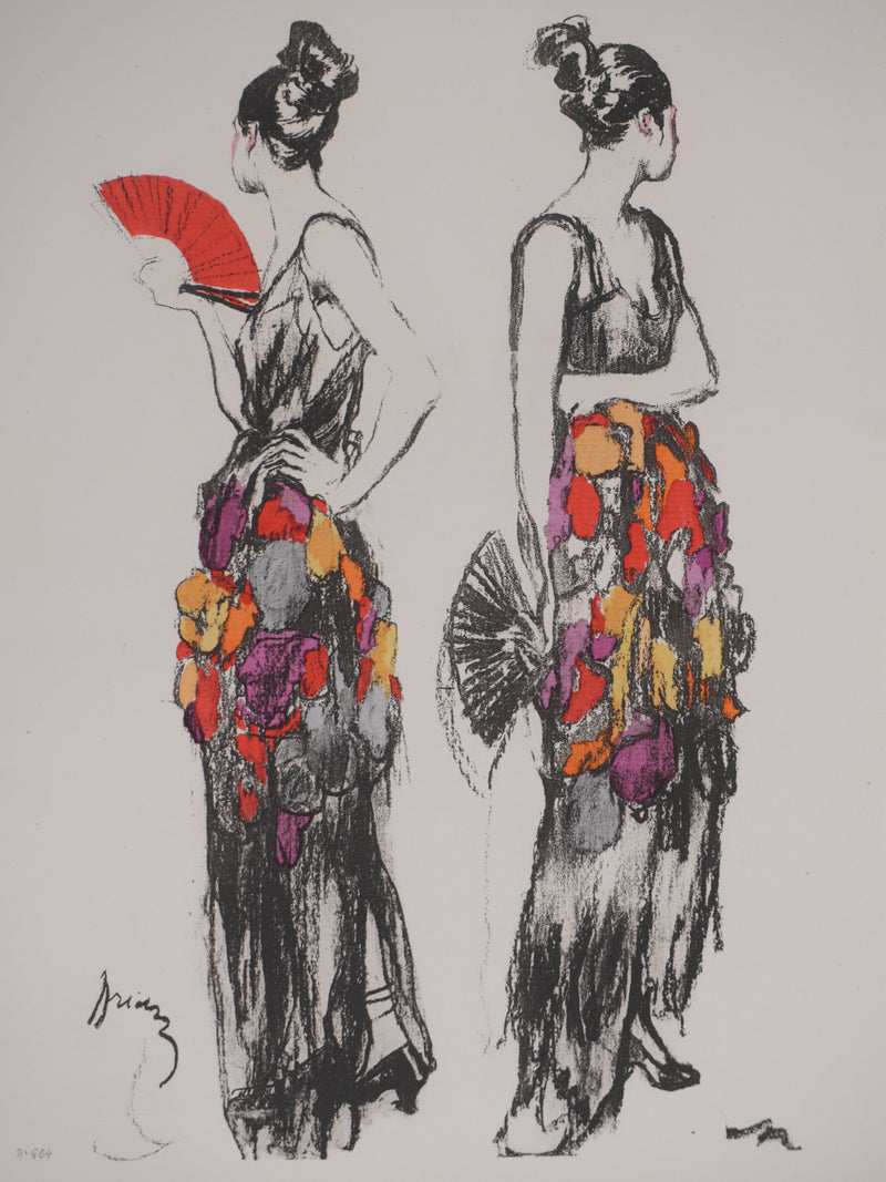 Etienne-Adrien DRIAN : Les espagnoles, Lithographie originale