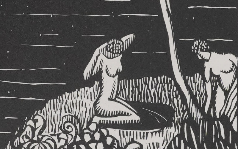Constant LE BRETON : Les baigneuses, Gravure originale signée
