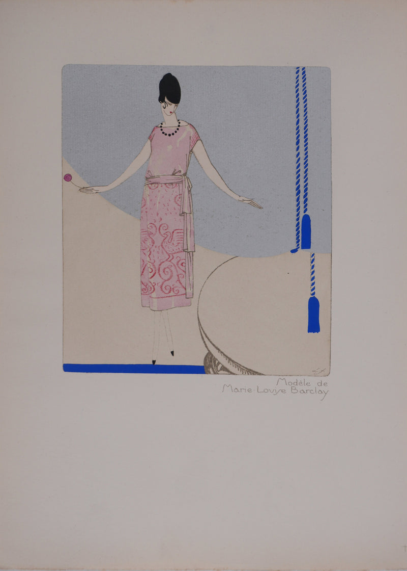 Llano FLORES (dit François CARRERA) : Marie Louise Barclay, Lithographie originale signée