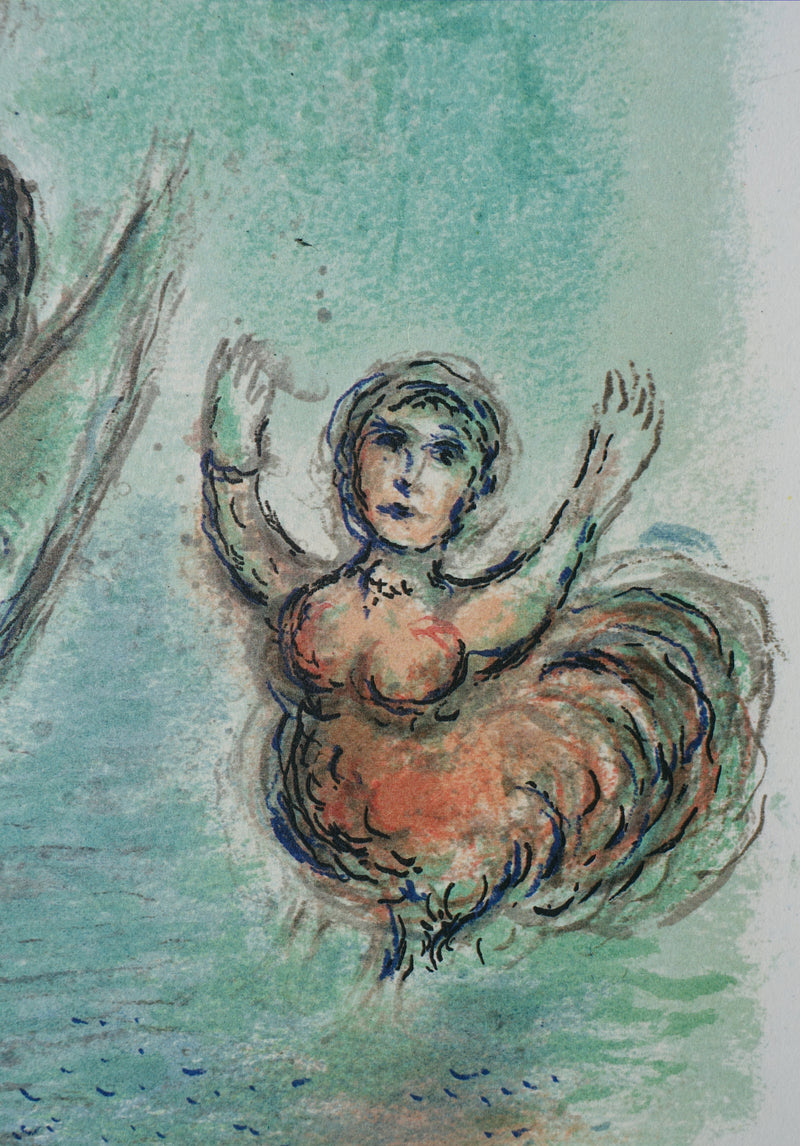 Marc CHAGALL : Les sirènes, Lithographie originale (photo de détail 5) - Crédit photo : Galerie Art.Paris