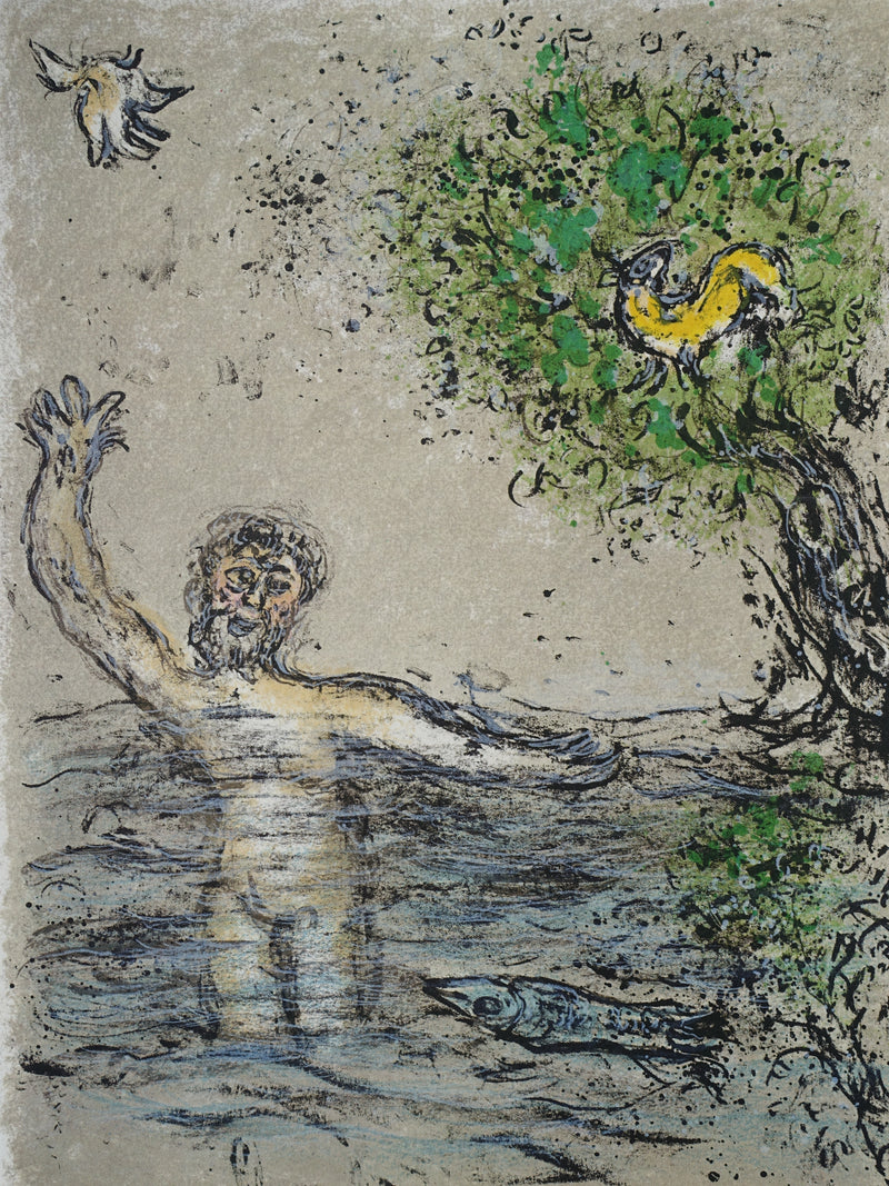 Marc CHAGALL : Ulysse englouti par les flots, Lithographie originale (photo de détail 2) - Crédit photo : Galerie Art.Paris