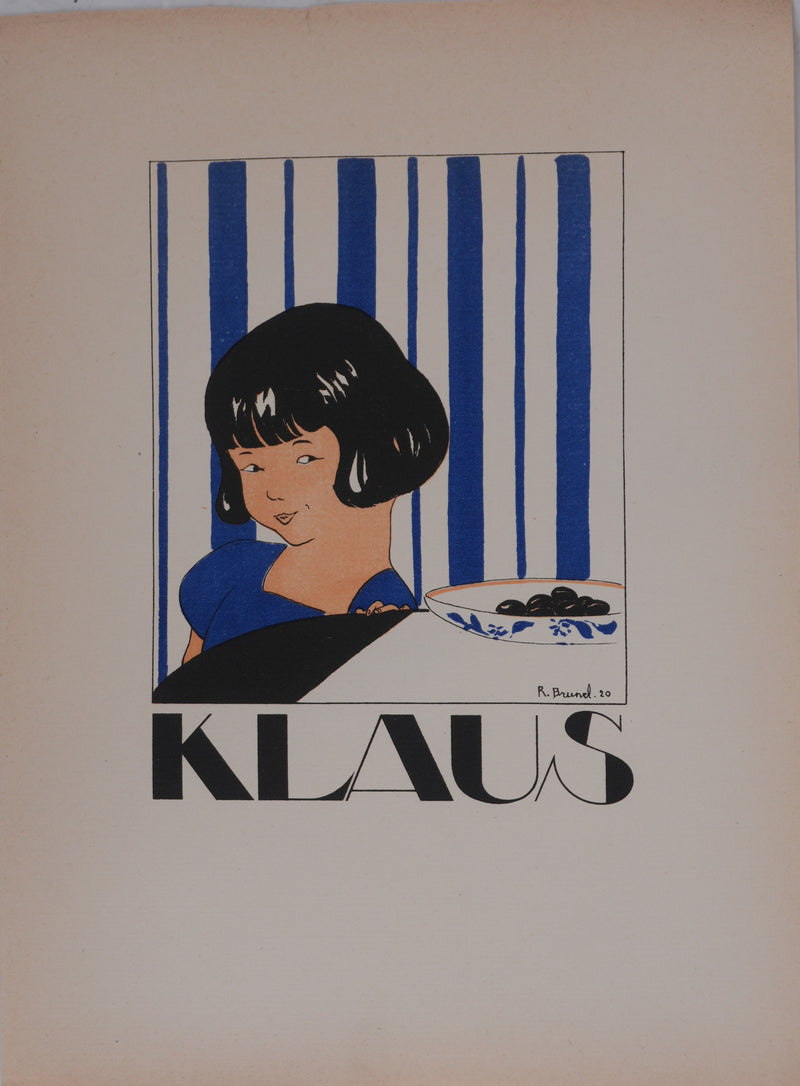 R. BRUNEL : Klaus, Tentation, Lithographie signée