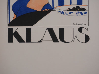 R. BRUNEL : Klaus, Tentation, Lithographie signée