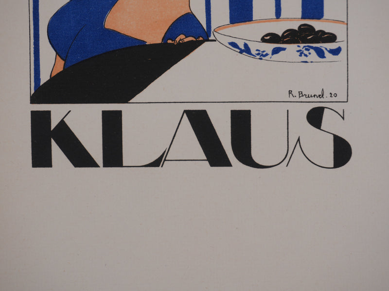 R. BRUNEL : Klaus, Tentation, Lithographie signée