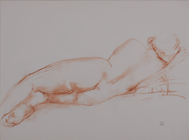 Charles DESPIAU : Nu allongé de dos, Lithographie originale signée