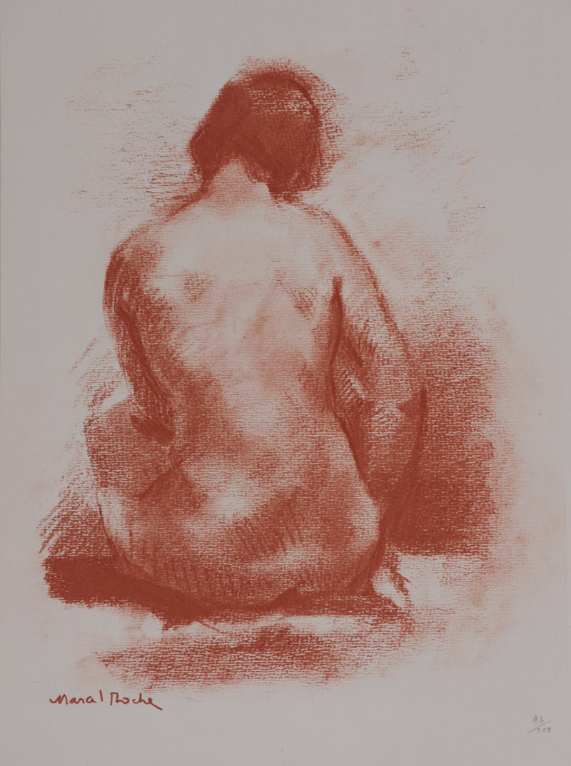 Marcel ROCHE : Nu de dos, Lithographie originale signée