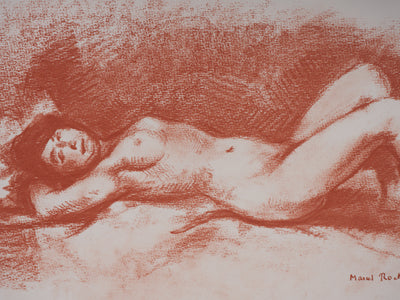 Marcel ROCHE : Nu allongé, Lithographie originale signée