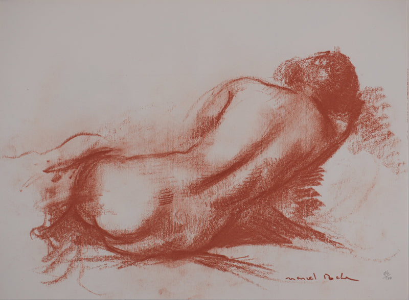 Marcel ROCHE : Rêveuse, Lithographie originale signée