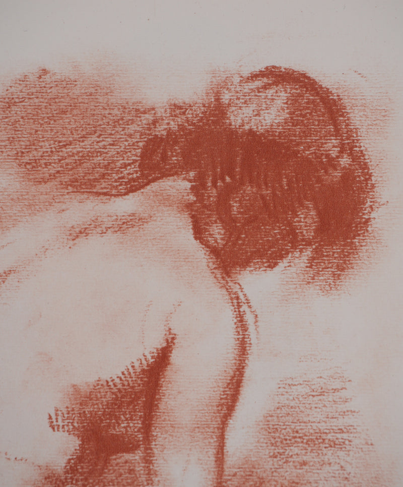 Marcel ROCHE : Nu accroupi, Lithographie originale signée