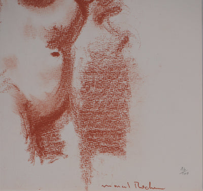 Marcel ROCHE : L'attente, Lithographie originale signée