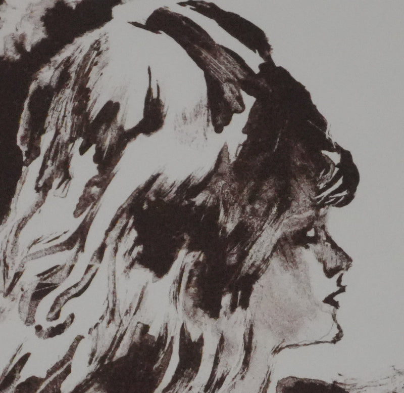 Louis BERTHOMMÉ-SAINT-ANDRÉ : Jeune femme se recoiffant, Lithographie originale signée