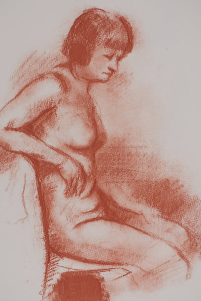 Marcel ROCHE : Au therme, Lithographie originale signée