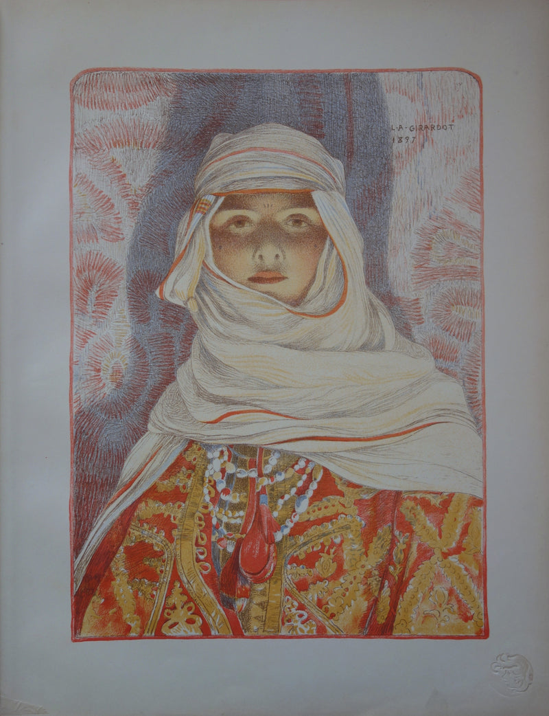 Louis-Auguste GIRARDOT : Femme du Riff, Lithographie originale signée