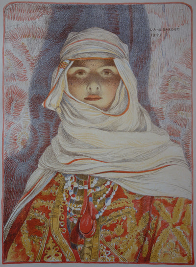 Louis-Auguste GIRARDOT : Femme du Riff, Lithographie originale signée