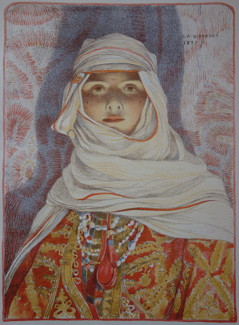 Louis-Auguste GIRARDOT : Femme du Riff, Lithographie originale signée