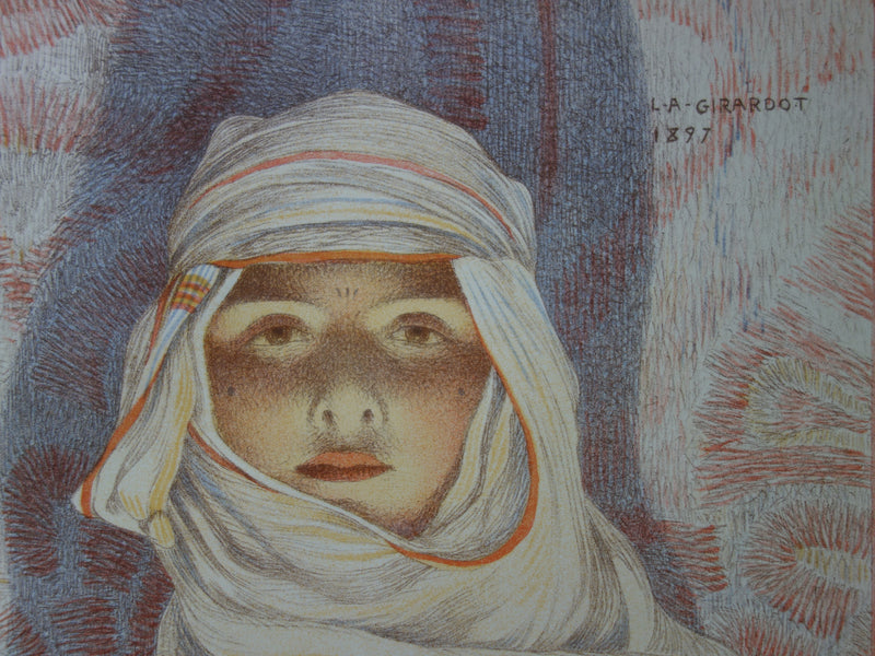Louis-Auguste GIRARDOT : Femme du Riff, Lithographie originale signée