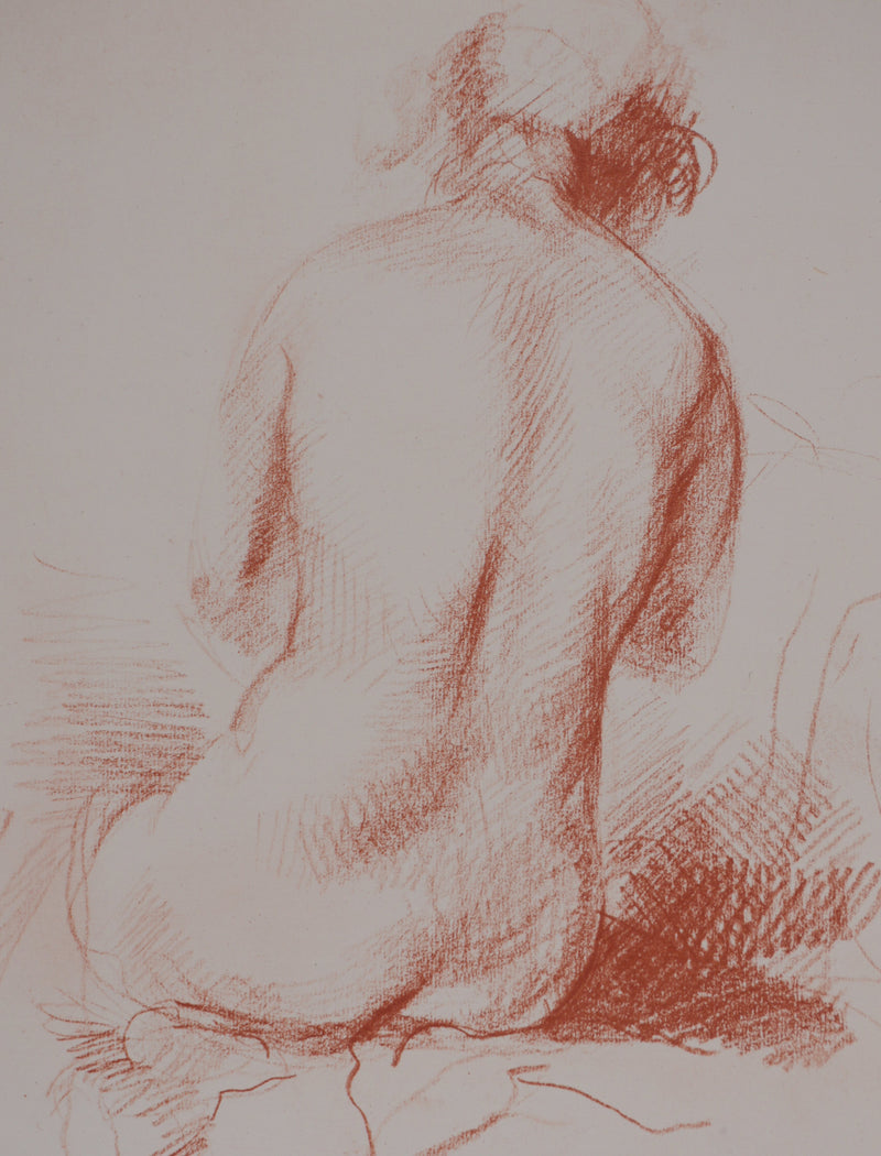 Marcel ROCHE : Nu féminin de dos, Lithographie originale signée