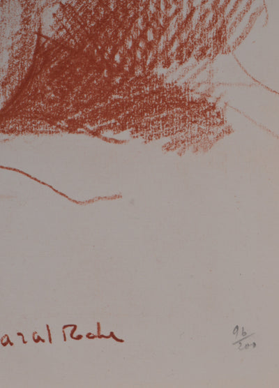 Marcel ROCHE : Nu féminin de dos, Lithographie originale signée