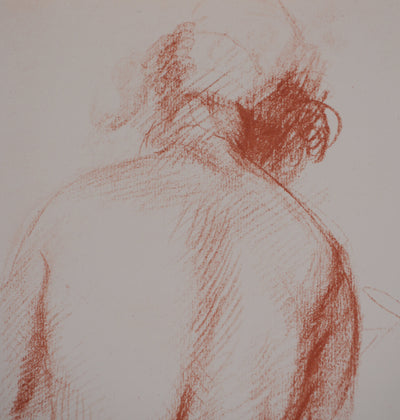 Marcel ROCHE : Nu féminin de dos, Lithographie originale signée