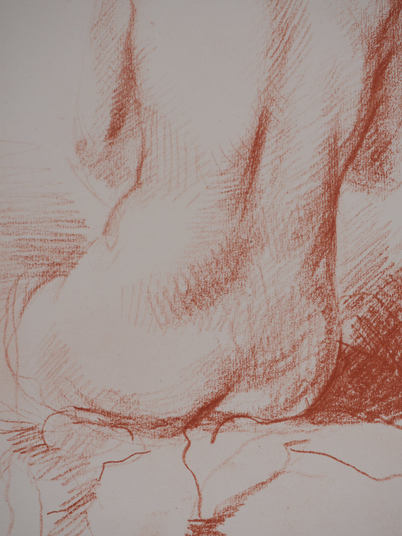 Marcel ROCHE : Nu féminin de dos, Lithographie originale signée