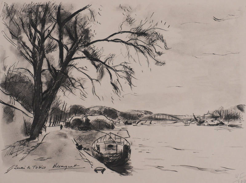 Richard MAGUET : Paris, Quai de Tokyo, Héliogravure signée