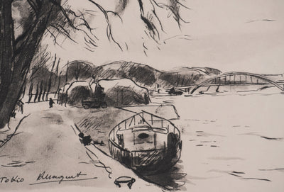 Richard MAGUET : Paris, Quai de Tokyo, Héliogravure signée