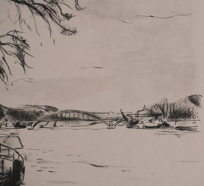 Richard MAGUET : Paris, Quai de Tokyo, Héliogravure signée