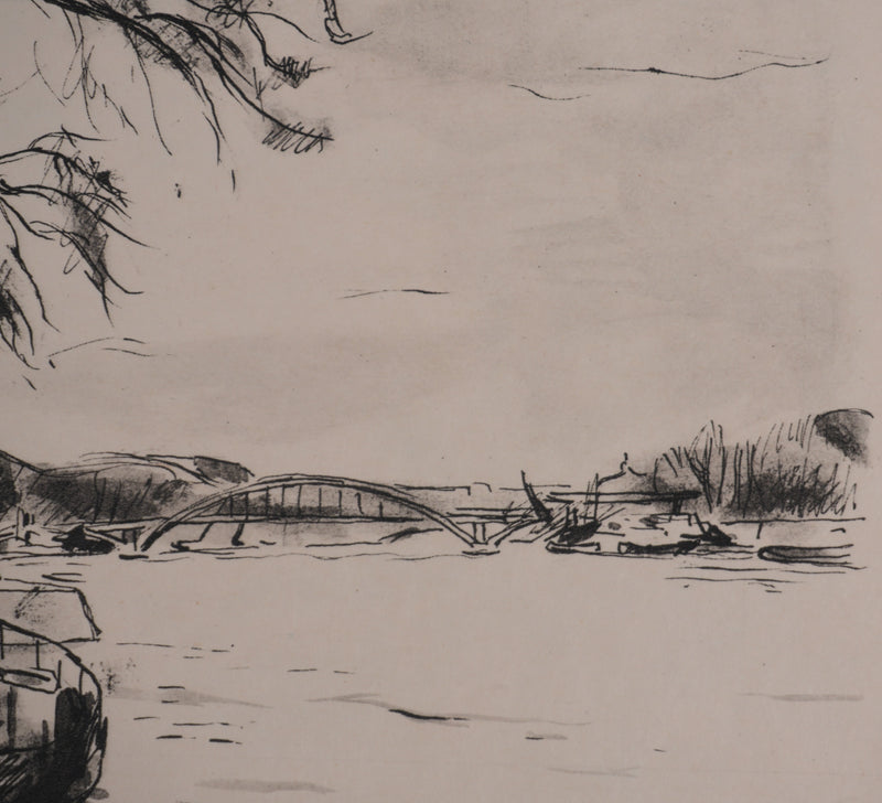 Richard MAGUET : Paris, Quai de Tokyo, Héliogravure signée