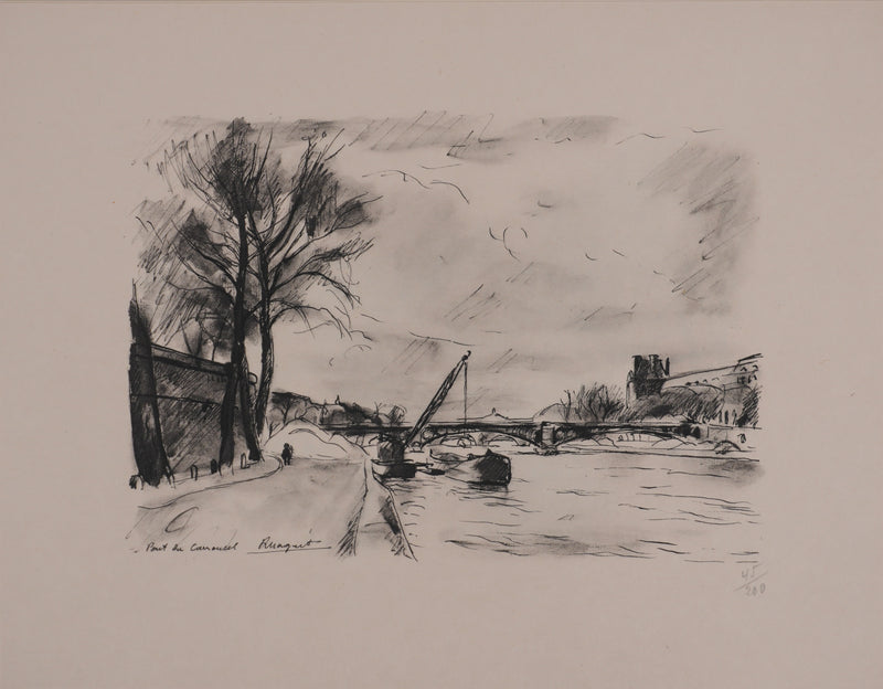 Richard MAGUET : Paris, Pont du Carrousel, Héliogravure signée