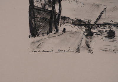 Richard MAGUET : Paris, Pont du Carrousel, Héliogravure signée