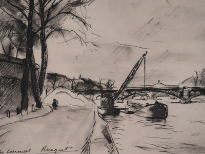Richard MAGUET : Paris, Pont du Carrousel, Héliogravure signée
