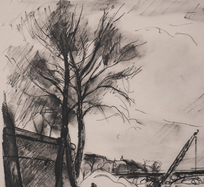 Richard MAGUET : Paris, Pont du Carrousel, Héliogravure signée
