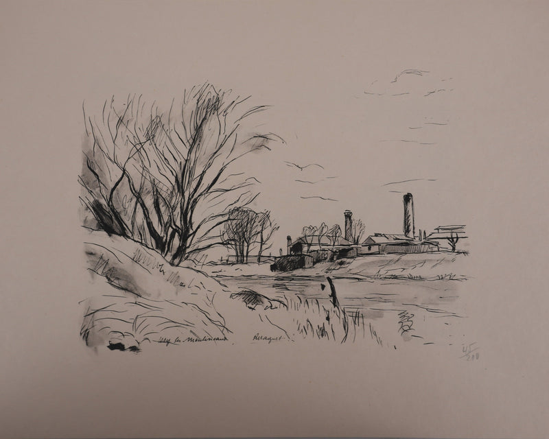 Richard MAGUET : Paris, Au bord de Seine à Issy-les-Moulineaux, Héliogravure signée