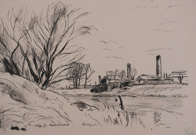 Richard MAGUET : Paris, Au bord de Seine à Issy-les-Moulineaux, Héliogravure signée