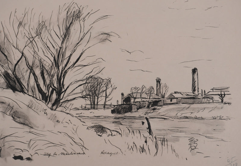 Richard MAGUET : Paris, Au bord de Seine à Issy-les-Moulineaux, Héliogravure signée