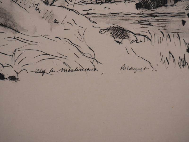 Richard MAGUET : Paris, Au bord de Seine à Issy-les-Moulineaux, Héliogravure signée