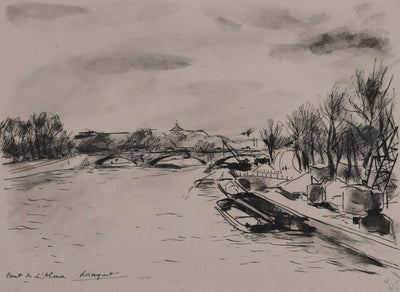 Richard MAGUET : Paris, Pont de l'Alma, Héliogravure signée