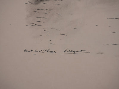 Richard MAGUET : Paris, Pont de l'Alma, Héliogravure signée