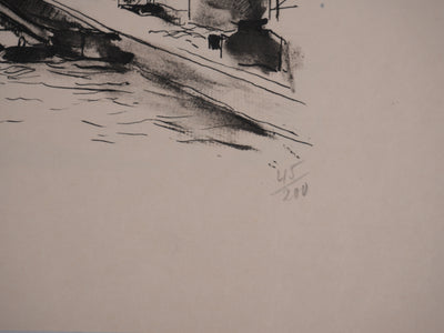 Richard MAGUET : Paris, Pont de l'Alma, Héliogravure signée