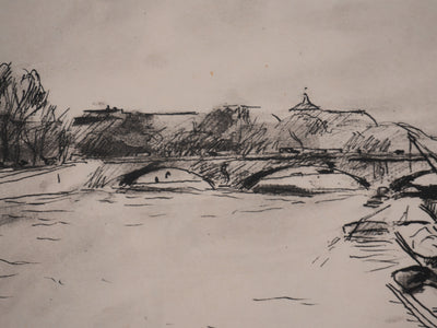 Richard MAGUET : Paris, Pont de l'Alma, Héliogravure signée