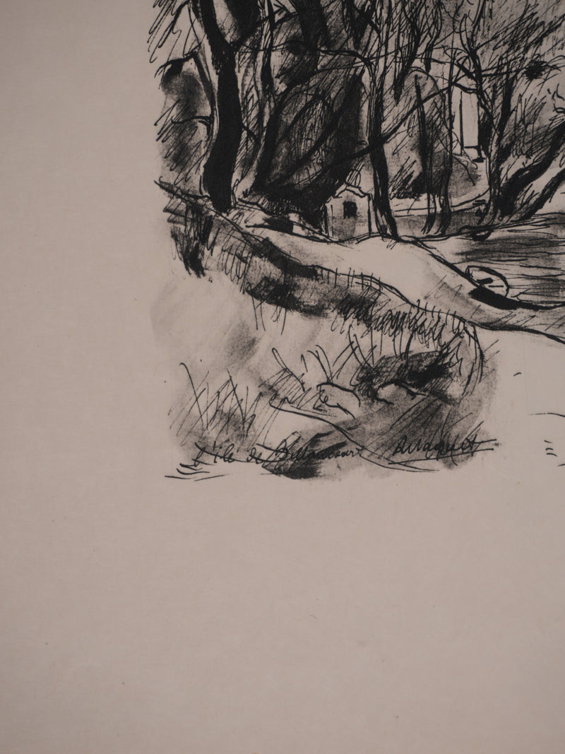 Richard MAGUET : Paris, Ile de Billancourt, Héliogravure signée