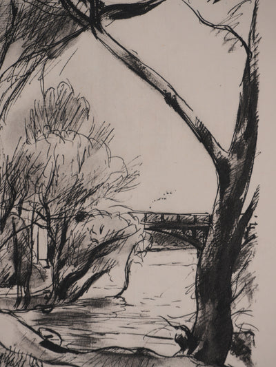 Richard MAGUET : Paris, Ile de Billancourt, Héliogravure signée