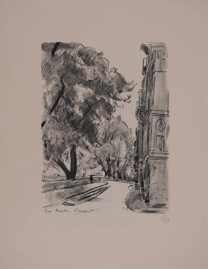 Richard MAGUET : Paris, Quai Bourbon, Héliogravure signée