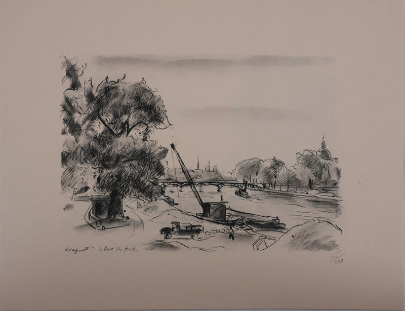 Richard MAGUET : Paris, Le pont des Arts, Héliogravure signée