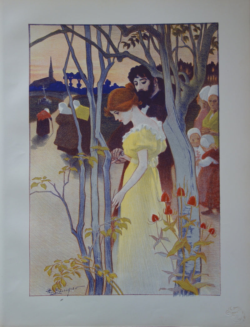 Paul BALLURIAU : Crépuscule, Lithographie originale signée
