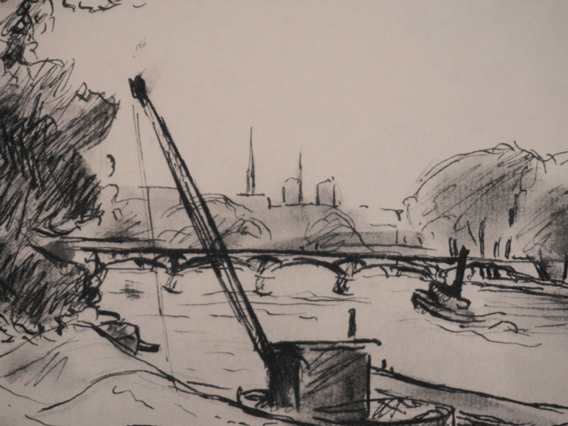 Richard MAGUET : Paris, Le pont des Arts, Héliogravure signée