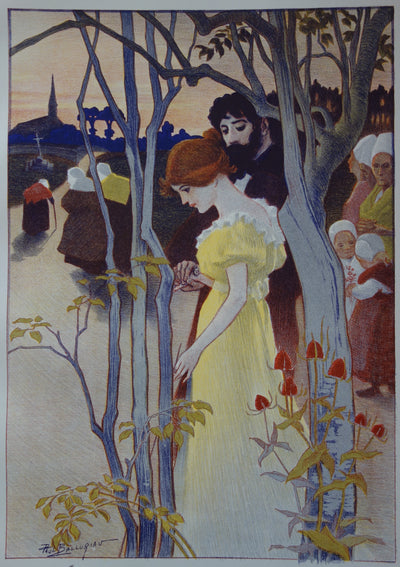 Paul BALLURIAU : Crépuscule, Lithographie originale signée