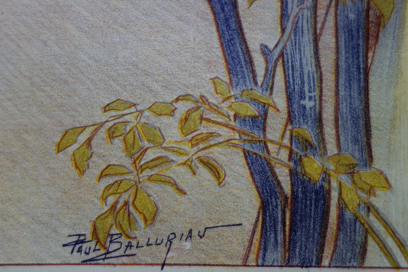 Paul BALLURIAU : Crépuscule, Lithographie originale signée