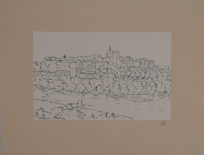 Frédéric DESHAYES : Provence, Avignon, Lithographie originale signée